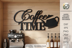 Drink Station Sign Laser Cut. Wall Decor. Coffee Time SVG Product Image 1
