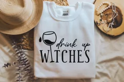 Drink Up Witches| Halloween SVG File with Glass of Wine Product Image 3