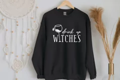 Drink Up Witches| Halloween SVG File with Glass of Wine Product Image 4