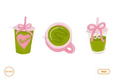 Hand Drawn Coffee and Matcha Clipart Product Image 2