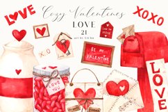 Watercolor Love Clipart Wedding Invitation Valentines Day Product Image 1