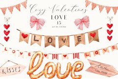 Watercolor Love Garland Clipart Hearts Wedding Card Product Image 3