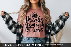Drinks well with others - Funny Beer SVG Design Product Image 1
