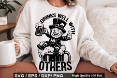 Drinks Well with Others - St Patrick's Day SVG Design Product Image 1