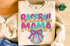 Baseball Ice Cream Drip PNG, Baseball Mama PNG, Game Day PNG Product Image 1