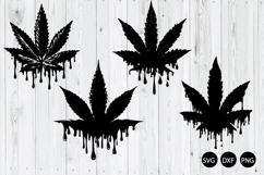 Dripping Cannabis Leaf SVG, Marijuana SVG, Cannabis SVG Product Image 1