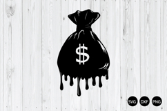 Dripping Melting Money Bag SVG, Money Stack SVG Product Image 1