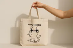 Hipster Cat Line Art Clipart, Funny Puns SVG | PNG | EPS Product Image 2