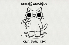Hipster Cat Line Art Clipart, Funny Puns SVG | PNG | EPS Product Image 1