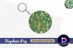 Floral pattern Round Keychain PNG Product Image 1