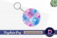 Pastel watercolor clouds Round Keychain PNG Product Image 1
