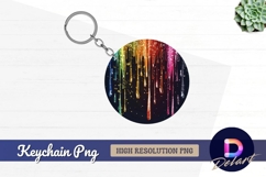 Rainbow glitter drips Round Keychain PNG Product Image 1