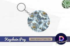 Floral Round Keychain PNG Product Image 1
