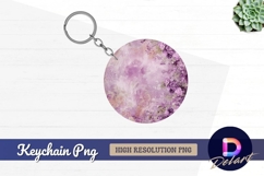 Purple floral background Round Keychain PNG Product Image 1
