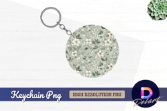 Floral pattern Round Keychain PNG Product Image 1