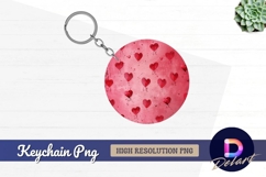 Hearts on pink textured Round Keychain PNG Product Image 1