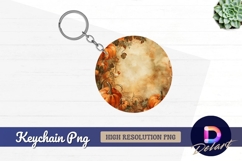 Autumn pumpkins vignette Round Keychain PNG Product Image 1