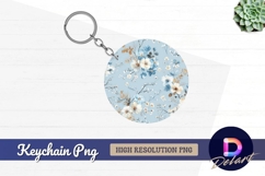 Floral pattern Round Keychain PNG Product Image 1