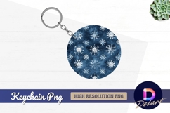 Blue winter snowflake Round Keychain PNG Product Image 1
