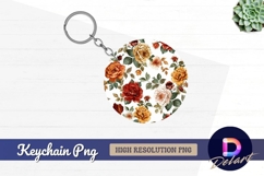 Floral arrangement for Round Keychain PNG Product Image 1
