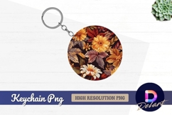 Floral pattern Round Keychain PNG Product Image 1