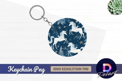 Winter unicorns Round Keychain PNG Product Image 1