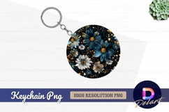 Floral template Round Keychain PNG Product Image 1