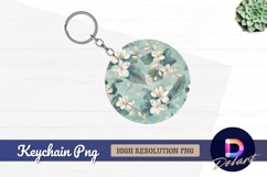 Floral flower pattern for Round Keychain PNG Product Image 1