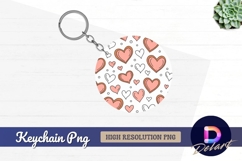 Hearts seamless pattern round keychain png design Product Image 1