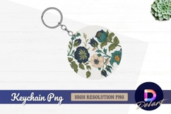 Floral pattern design for round keychain png Product Image 1