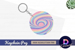 Colorful abstract vortex illustration round keychain png Product Image 1