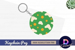 Green abstract pattern round keychain png Product Image 1