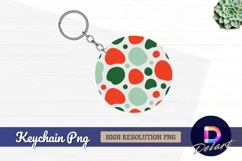 Colorful round shapes pattern round keychain png Product Image 1