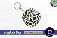 Abstract cow spots round keychain png Product Image 1