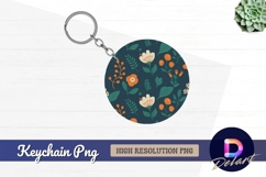 Floral patterned round keychain png illustration Product Image 1