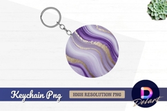 Abstract purple and gold round keychain png Product Image 1
