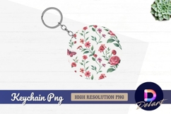 Floral pattern for round keychain png design Product Image 1
