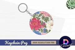 Floral pattern round keychain png design Product Image 1