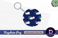 Clouds patterned Round Keychain PNG Product Image 1