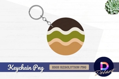 Abstract wavy layers Round Keychain PNG Product Image 1