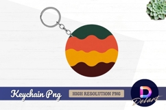 Abstract wavy layers round keychain png Design Product Image 1