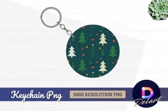 Christmas trees hearts stars round keychain png Product Image 1