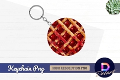 Delicious cherry pie Round Keychain PNG Product Image 1