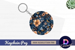Bees and flowers Round Keychain PNG Product Image 1