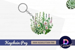Wildflower botanical illustration Round Keychain PNG Product Image 1