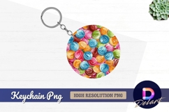 Colorful swirl candy Round Keychain PNG Product Image 1