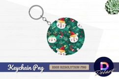 Cute christmas animals Round Keychain PNG Product Image 1