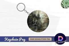 Gothic mansion Round Keychain PNG Product Image 1