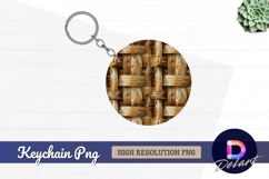 Woven bamboo texture Round Keychain PNG Product Image 1