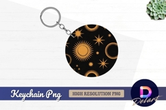 Celestial stars Round keychain png illustration Product Image 1
